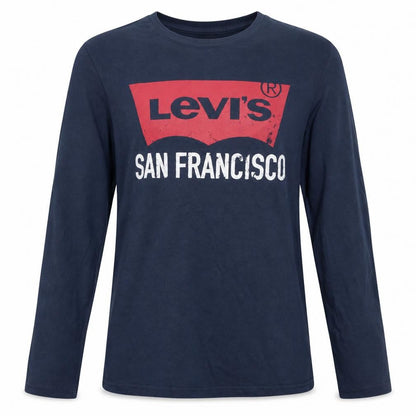 Levi's Boys Blue Long Sleeve Logo T-Shirt Size 16 Years Regular Fit