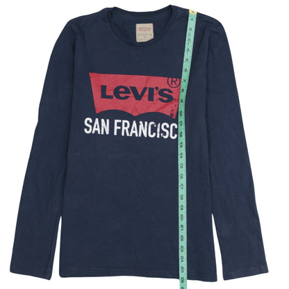 Levi's Boys Blue Long Sleeve Logo T-Shirt Size 16 Years Regular Fit