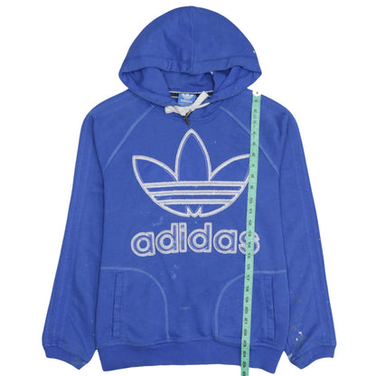 Adidas Mens Blue Pullover Hoodie Size M Logo Sportswear