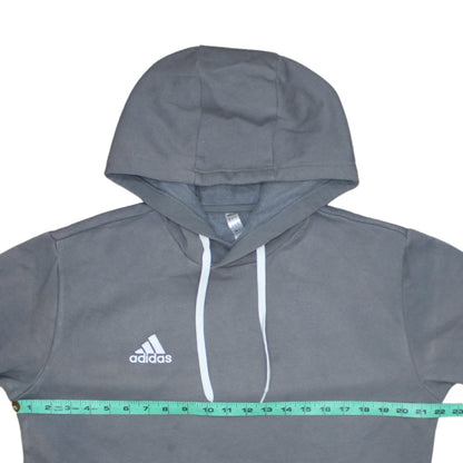 Adidas Mens Grey Pullover Hoodie M Sports Fleece Logo Sweatshirt