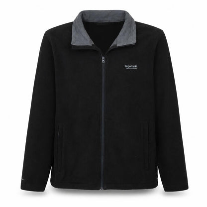 Regatta Men Black Fleece Jacket M UK40 Zip Pockets Lined Outdoor