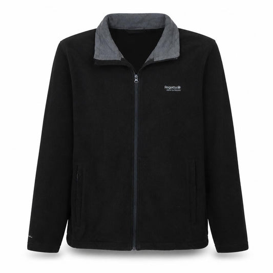 Regatta Men Black Fleece Jacket M UK40 Zip Pockets Lined Outdoor