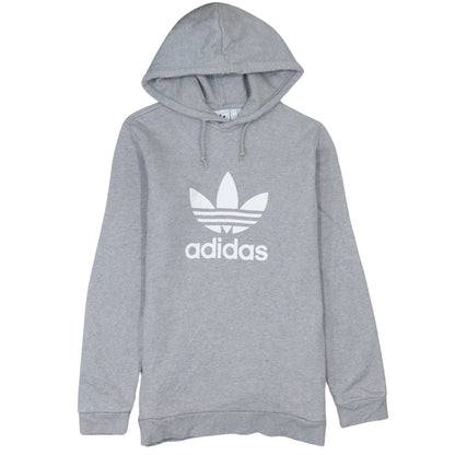 adidas Mens Grey Pullover Hoodie S Regular Fit Sports Logo Sweatshirt