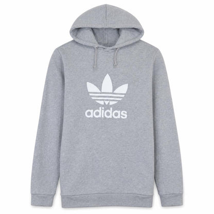 adidas Mens Grey Pullover Hoodie S Regular Fit Sports Logo Sweatshirt