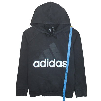 Adidas Womens Black Pullover Hoodie Size 12-14 Cotton Blend