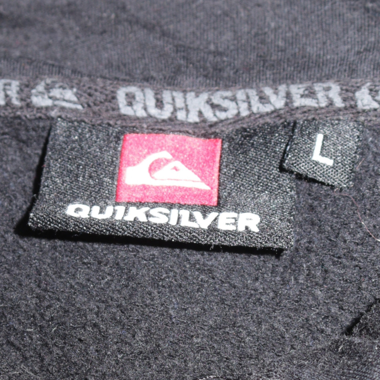 Quiksilver Men’s Black Full Zip Hoodie L Embroidered Surf Style