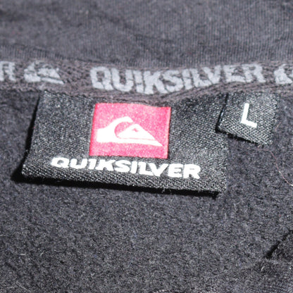 Quiksilver Men’s Black Full Zip Hoodie L Embroidered Surf Style