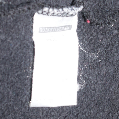 Quiksilver Men’s Black Full Zip Hoodie L Embroidered Surf Style