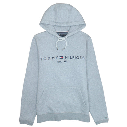 Tommy Hilfiger Men's Grey Pullover Hoodie S Logo Classic Fleece