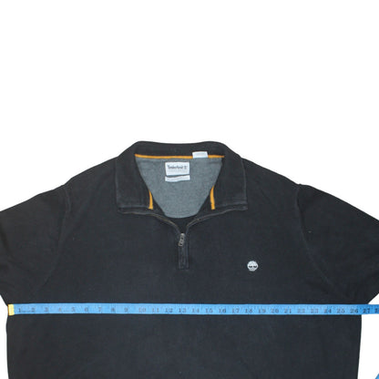 Timberland Men’s Black 3XL 1/4 Zip Cotton Jumper
