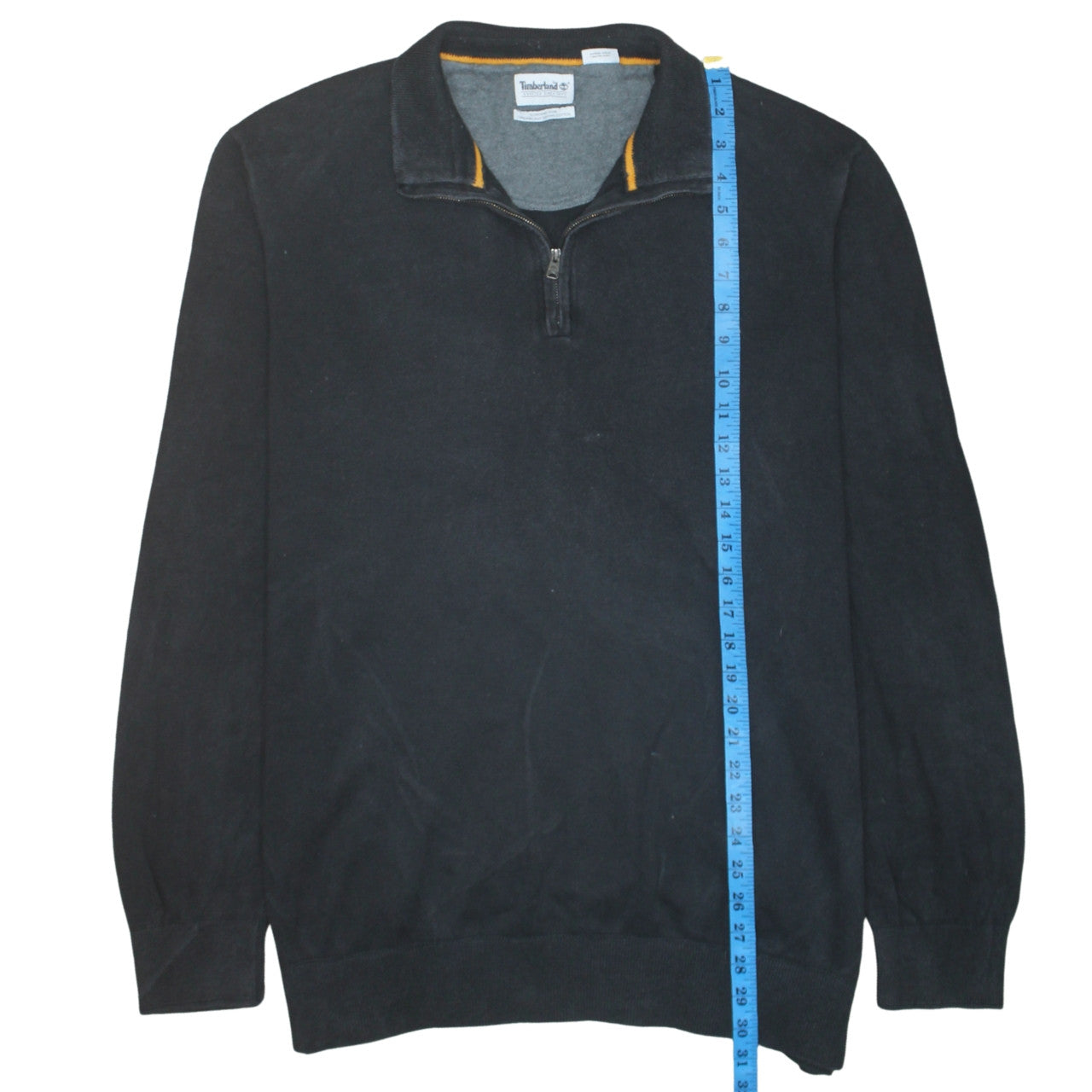 Timberland Men’s Black 3XL 1/4 Zip Cotton Jumper