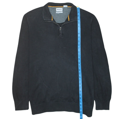 Timberland Men’s Black 3XL 1/4 Zip Cotton Jumper