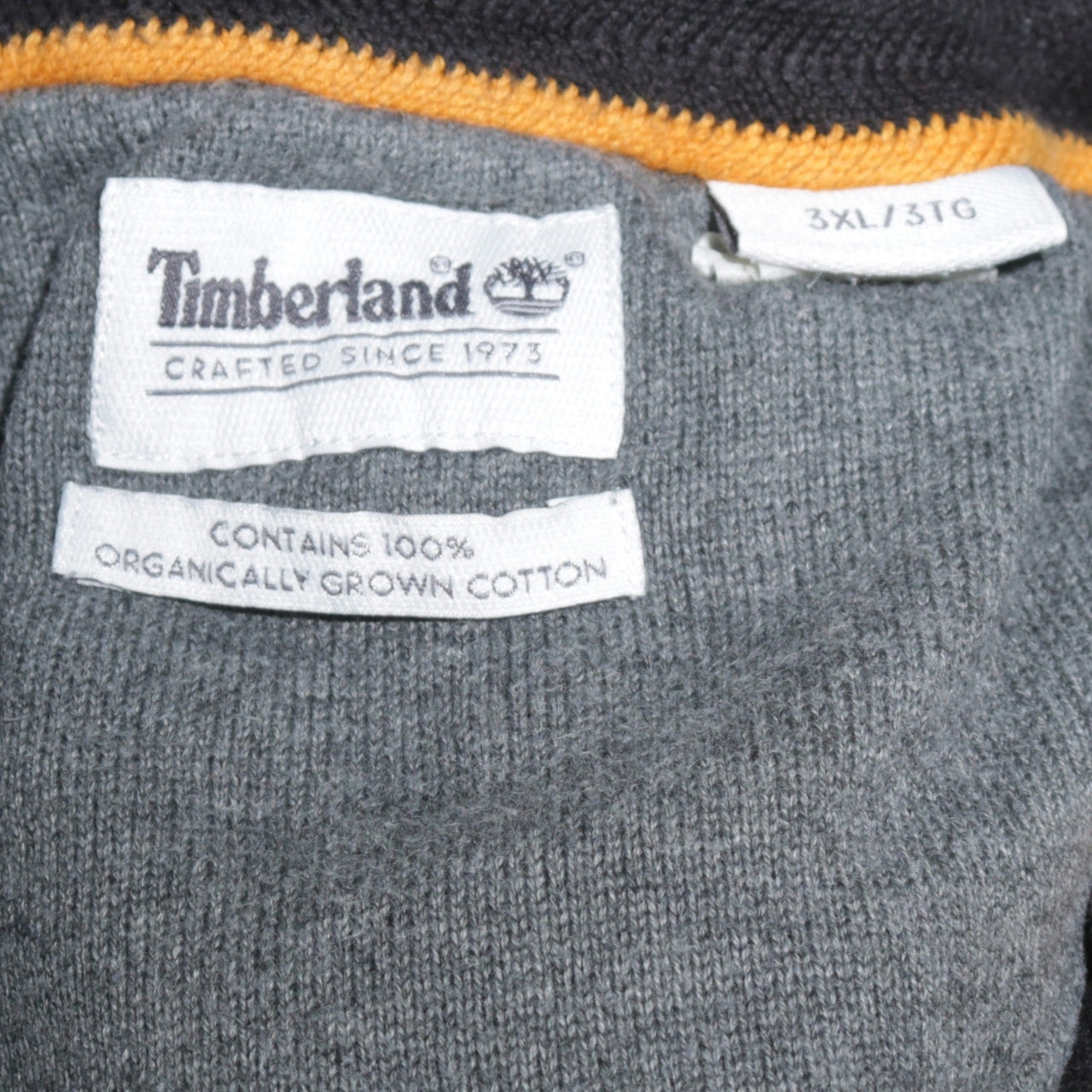 Timberland Men’s Black 3XL 1/4 Zip Cotton Jumper