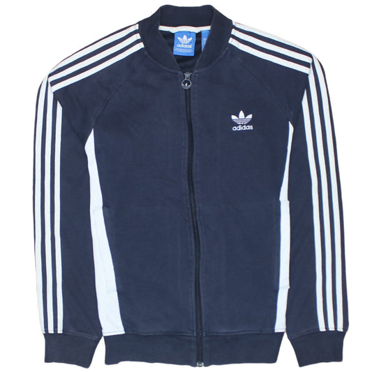 Adidas Mens Navy Blue Track Jacket M Full Zip Windbreaker