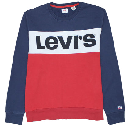 Levi's Men's Multicoloured XL Crew Neck Logo Pullover Sweatshirt