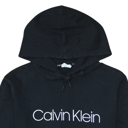 Calvin Klein Men Black Pullover Hoodie Regular Fit Medium