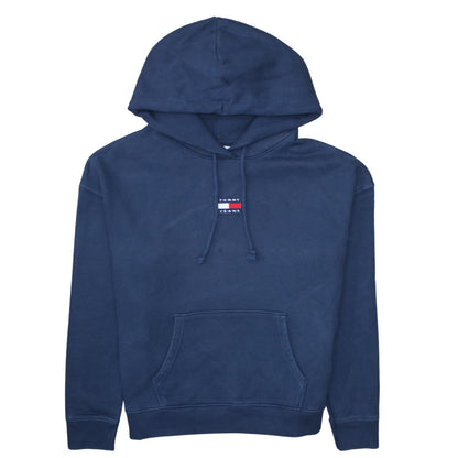 Tommy Jeans Women Navy Blue Large Pullover Hoodie Cotton Casual
