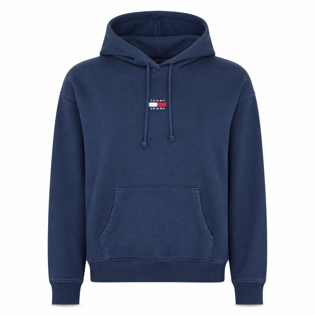 Tommy Jeans Women Navy Blue Large Pullover Hoodie Cotton Casual