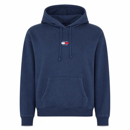 Tommy Jeans Women Navy Blue Large Pullover Hoodie Cotton Casual