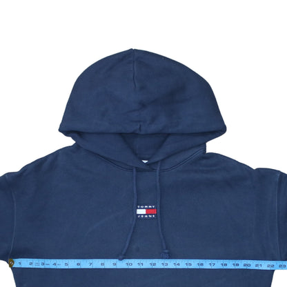 Tommy Jeans Women Navy Blue Large Pullover Hoodie Cotton Casual