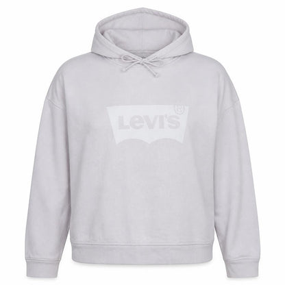 Levi's Women White Small Pullover Hoodie 100% Cotton Logo Sweatshirt