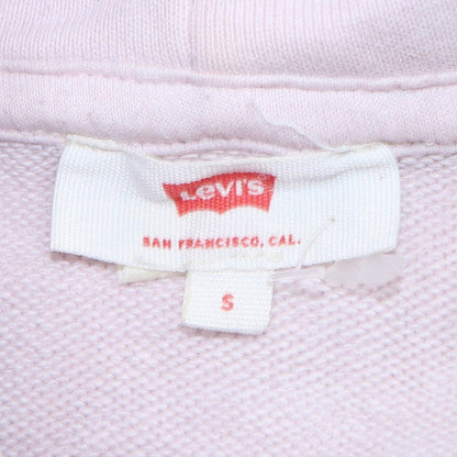 Levi's Women White Small Pullover Hoodie 100% Cotton Logo Sweatshirt