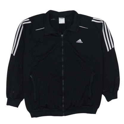 Adidas Men's Black Polyester Track Jacket Size M Full Zip Classic Style