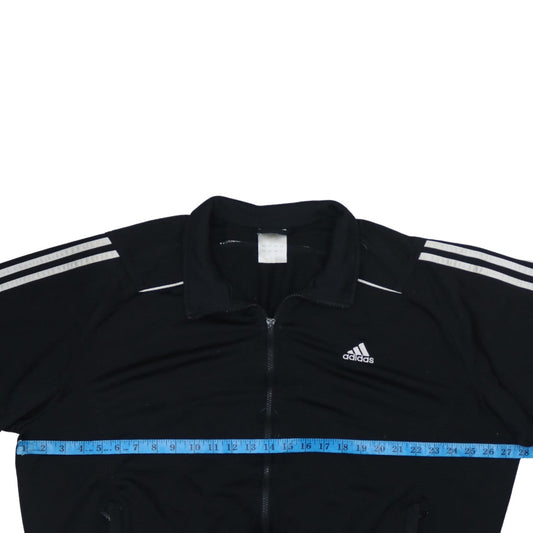 Adidas Men's Black Polyester Track Jacket Size M Full Zip Classic Style