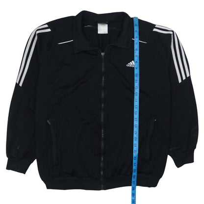 Adidas Men's Black Polyester Track Jacket Size M Full Zip Classic Style