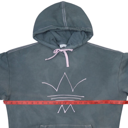 adidas Men Blue Pullover Hoodie S Embroidered Logo Sportswear