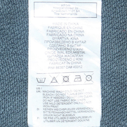 adidas Men Blue Pullover Hoodie S Embroidered Logo Sportswear