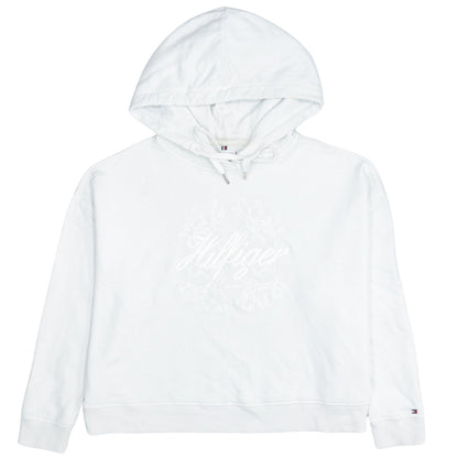 Tommy Hilfiger Women's White Embroidered Pullover Hoodie UK 20