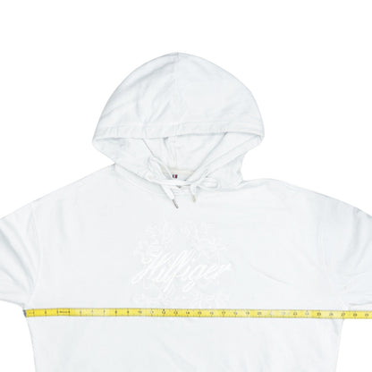 Tommy Hilfiger Women's White Embroidered Pullover Hoodie UK 20