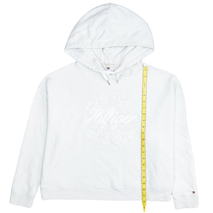 Tommy Hilfiger Women's White Embroidered Pullover Hoodie UK 20