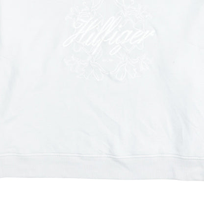 Tommy Hilfiger Women's White Embroidered Pullover Hoodie UK 20