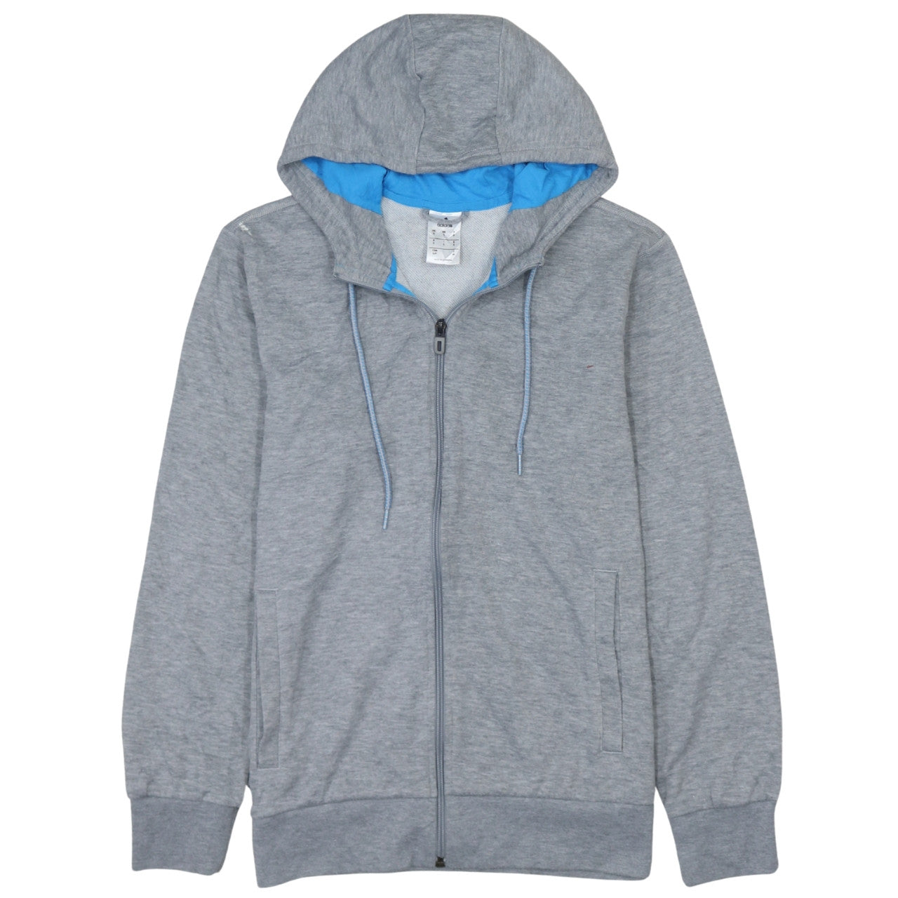 Adidas Men's Grey Full Zip Hoodie Size S Regular Fit Sportswear