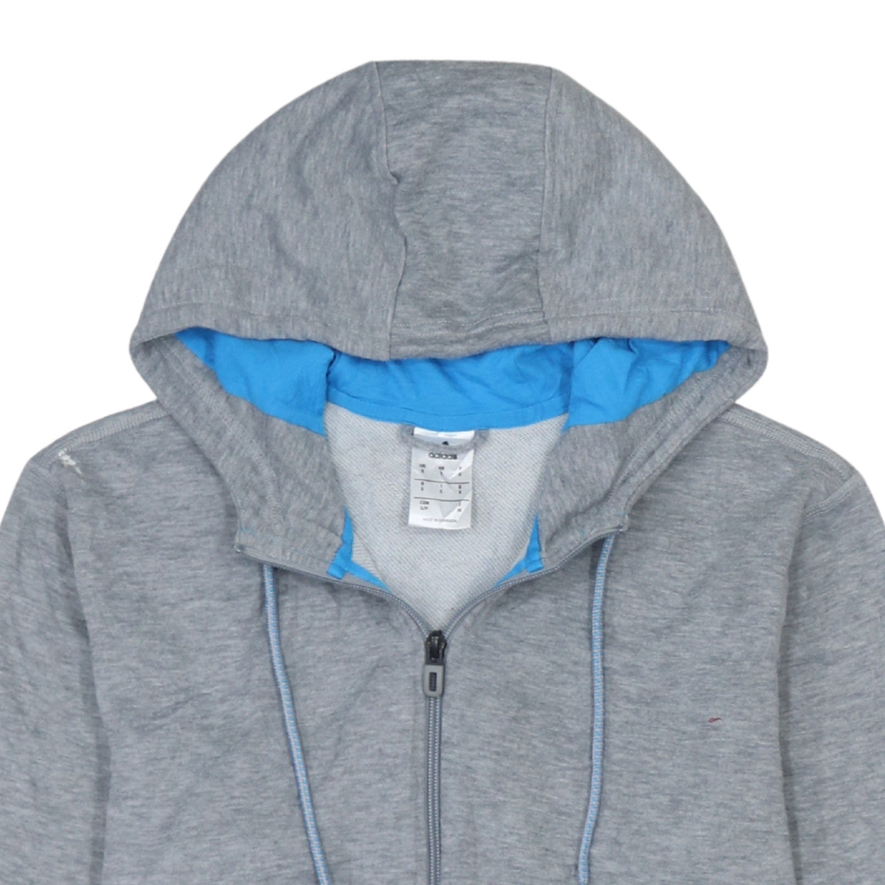 Adidas Men's Grey Full Zip Hoodie Size S Regular Fit Sportswear