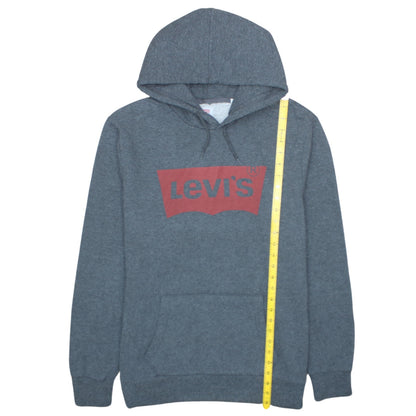 Levi's Men's Grey XL Pullover Hoodie with Logo Graphic Print