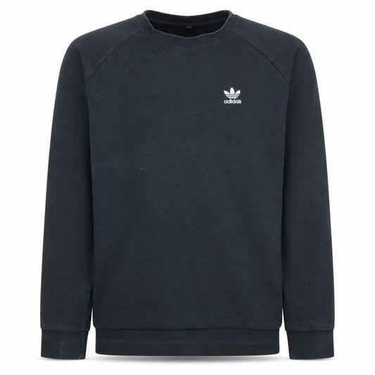 Front view of Adidas Men's Black Crew Neck Pullover Sweatshirt, size S