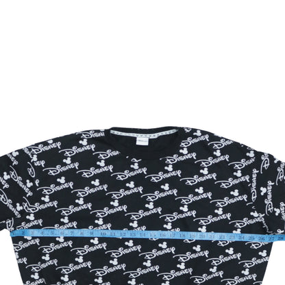 Disney Women Black Crew Neck Pullover Sweatshirt L 14/16
