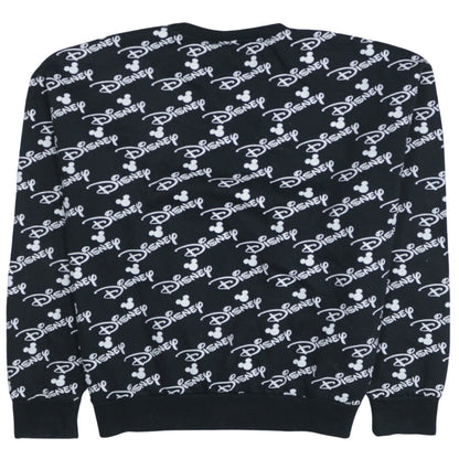 Disney Women Black Crew Neck Pullover Sweatshirt L 14/16