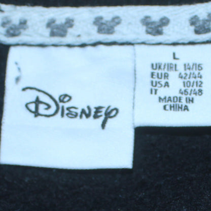 Disney Women Black Crew Neck Pullover Sweatshirt L 14/16