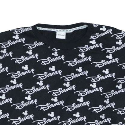Disney Women Black Crew Neck Pullover Sweatshirt L 14/16
