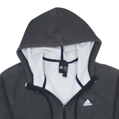 Adidas Men’s Grey Full Zip Hoodie Small Regular Fit