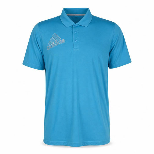 Front view of Adidas Men's Blue XL Polo Shirt Cotton Blend Sports Top