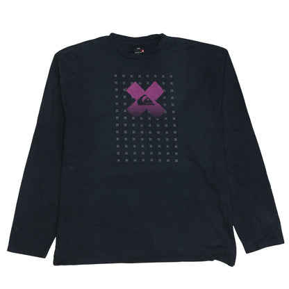Quiksilver Men’s Black Long Sleeve Graphic Cotton T-Shirt 2XL
