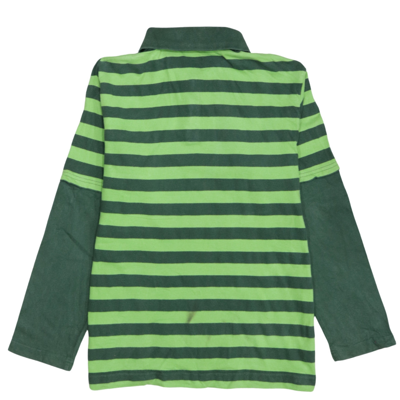 Nike Boys Green Striped Long Sleeve Polo Shirt Size 13-14 Years