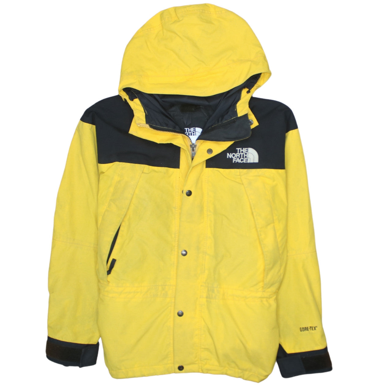 The North Face Men's Yellow Black Small Gore-Tex Hooded Waterproof Jacket