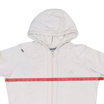 Adidas Women's Ivory Full Zip Hoodie Size 16 Lightweight Sportswear