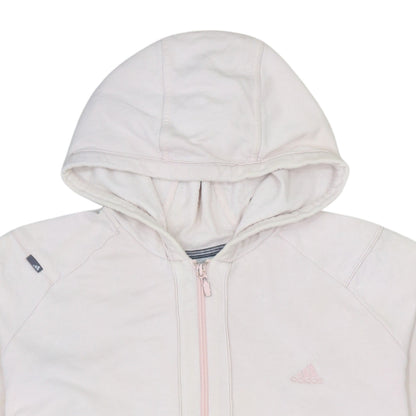 Adidas Women's Ivory Full Zip Hoodie Size 16 Lightweight Sportswear